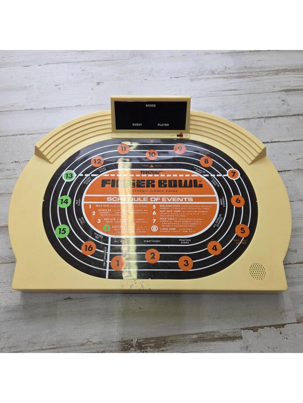 VTG 80's Tiger Finger Bowl Electronic Races Tabletop Tested Works w/ Accessories